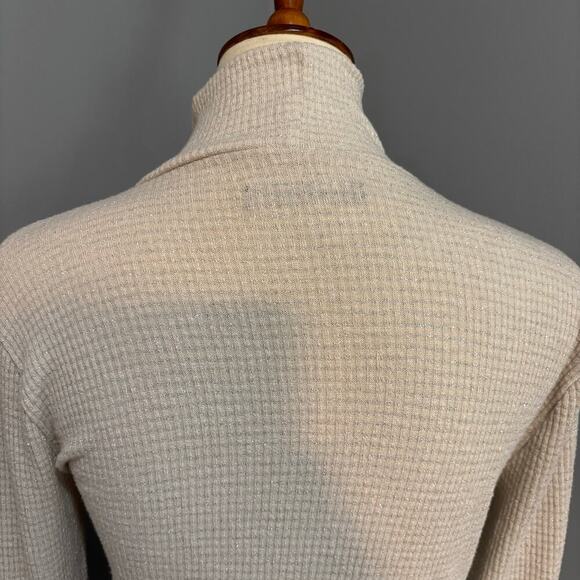 Y2K ABERCROMBIE & FITCH cream sparks mock neck long sleeve top, size large - Picture 5 of 8